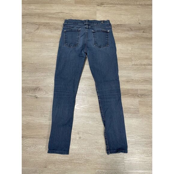 Women's 7 For‎ All Mankind Jeans Sz 26 Blue The Skinny Demin Pants - Picture 1 of 6